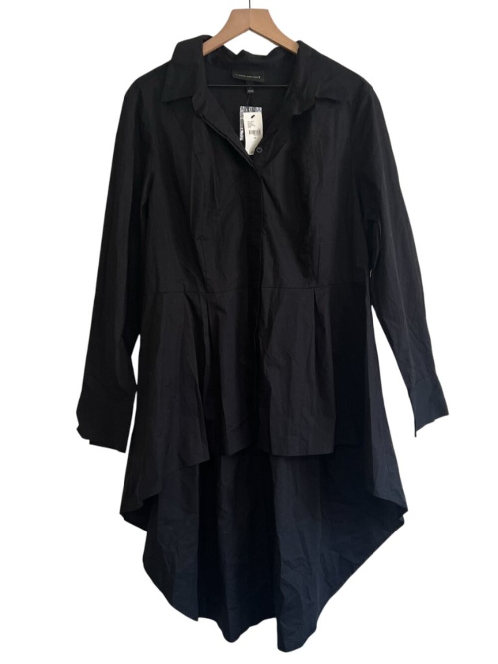 NWT Lane Bryant Black Extreme Peplum Button Down Tunic Shirt - Picture 6 of 6